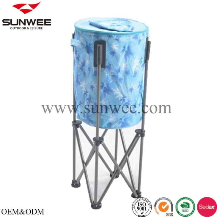 Collapsible beverage cooler bag with stand